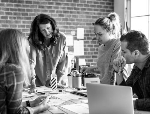 Group of diverse people having a meeting